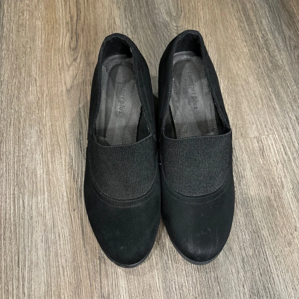 Comfort Plus‎ By Predictions Shoes Women’s 7.5 Black Wedge Close Toed Slip On